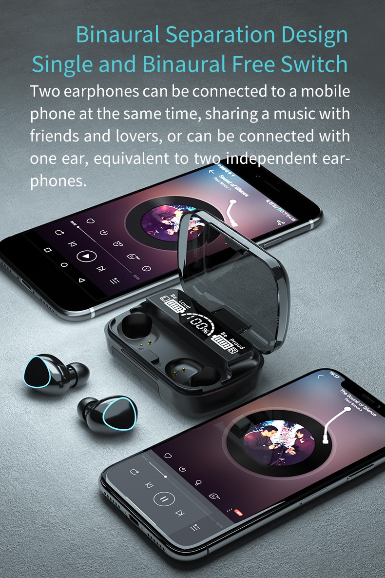 TWS Bluetooth 5.1 Earphones Charging Box Wireless Headphone 9D Stereo Sports Waterproof Earbuds Headsets With Microphone TWS Bluetooth 5.1 Earphones Charging Box Wireless Headphone 9D Stereo Sports Waterproof Earbuds Headsets With Microphone
