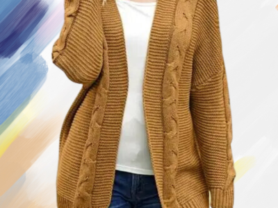 Colored Cardigan For Women Ribbing V Neck Casual