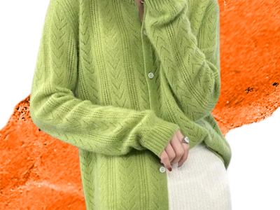 Wool Cardigan Knitwear Crochet O-neck Sweater