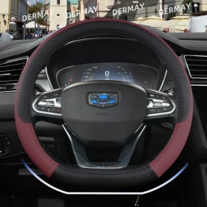 D Shape Steering Wheel Cover PU Leather for Geely Atlas