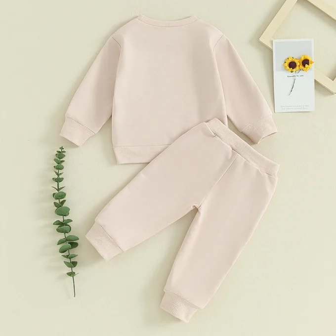 Girls Fall Letter Sweatshirt & Pants Set