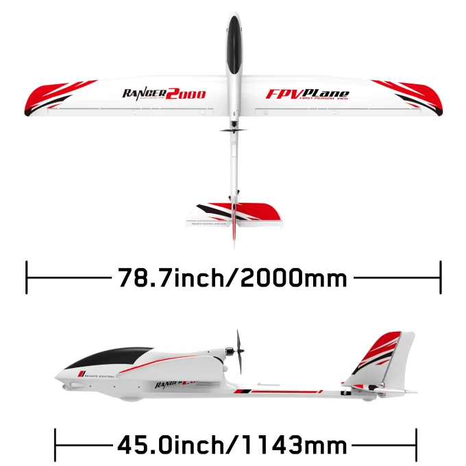 VolantexRC Ranger 2000 5-Channel FPV Airplane 2m Wingspan