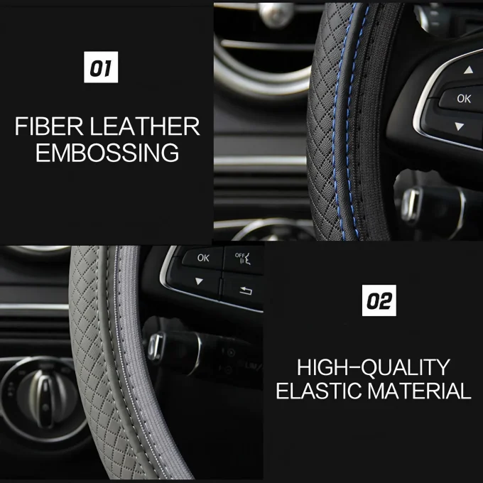 Breathable PU Leather Anti-Slip Steering Wheel Cover