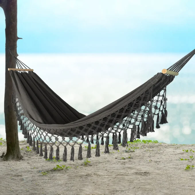 Outdoor Camping Canvas Hammock – Anti-Rollover Design