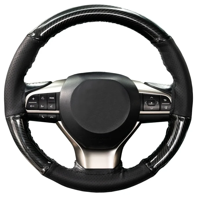 15'' Black Carbon Fiber Steering Wheel Cover – DIY Sewing