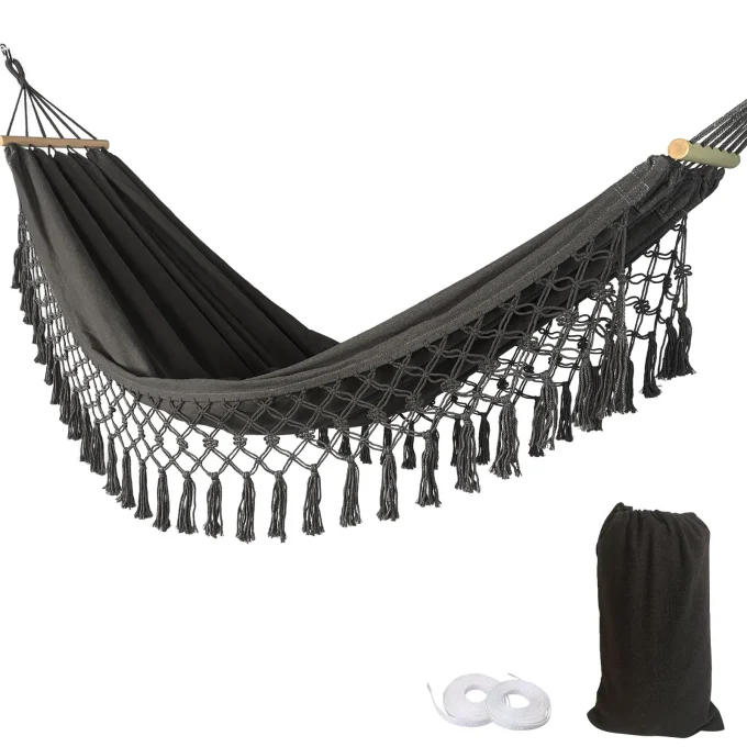 Outdoor Camping Canvas Hammock – Anti-Rollover Design