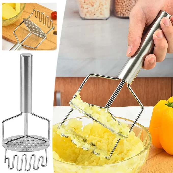 2-in-1 Stainless Steel Potato Masher & Ricer – Durable Kitchen Tool