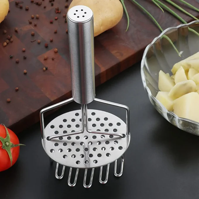 2-in-1 Stainless Steel Potato Masher & Ricer – Durable Kitchen Tool