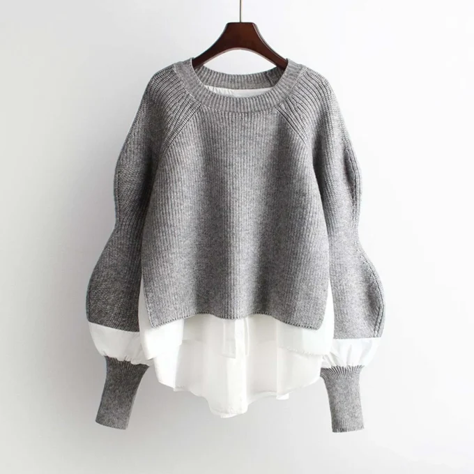 Women's Solid Color Knit Sweater