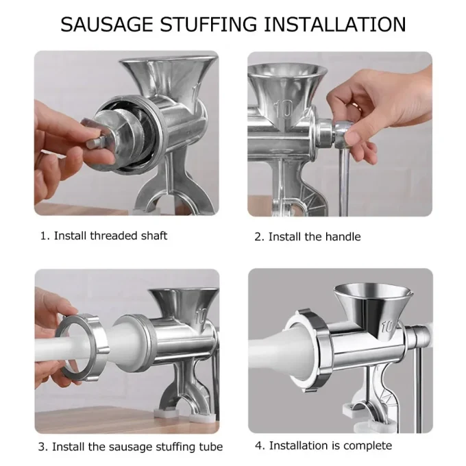 Manual Meat Grinder – Aluminum Alloy Sausage & Spice Grinder