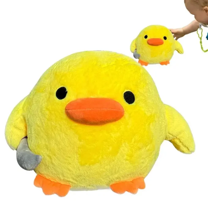 Soft Plush Duck Pillow with Knives