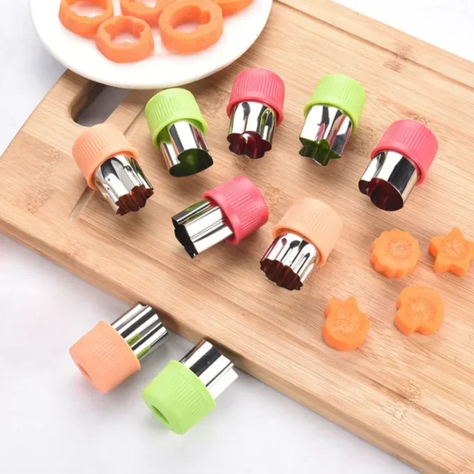 Heart & Star Vegetable Cutter Set – 3Pcs Stainless Steel with Plastic Handle