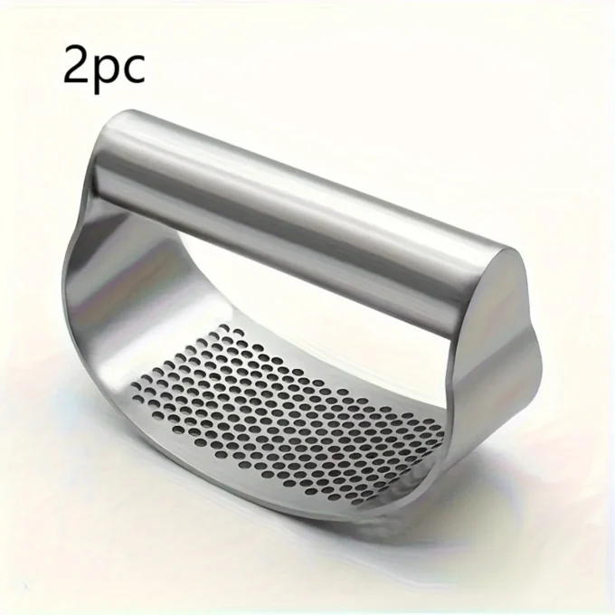 Stainless Steel Garlic Press & Mincer Set – 2pc Manual Crusher, Durable & Easy to Use