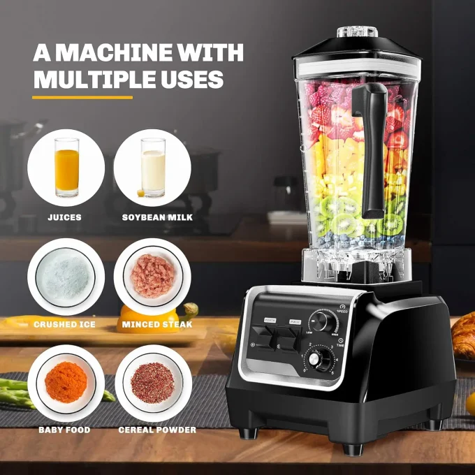 2200W Professional Blender – 68oz High-Power Smoothie & Frozen Fruit Crusher