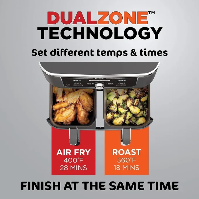 10-Quart Dual-Basket Air Fryer, 6-in-1