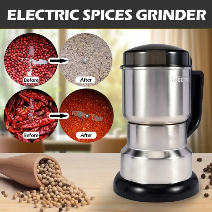 Efficient and Powerful Multifunctional Coffee Grinder - Ideal Kitchen Tool for Coffee Lovers and Home Cooks! Perfectly Ground Ce