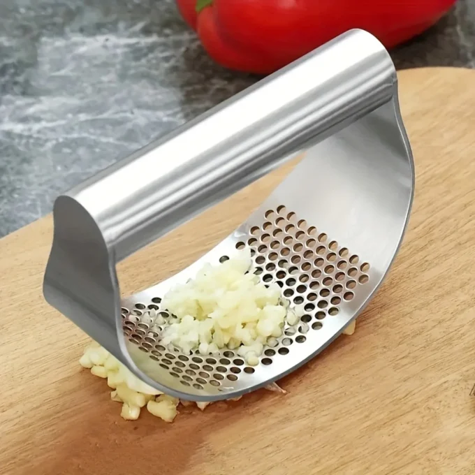 Stainless Steel Garlic Press & Mincer Set – 2pc Manual Crusher, Durable & Easy to Use