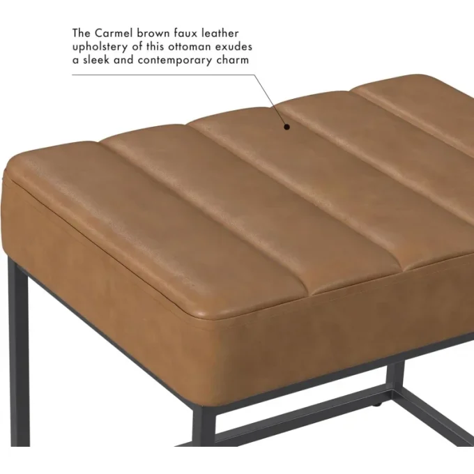 Theodore Channel Tufted Small Ottoman