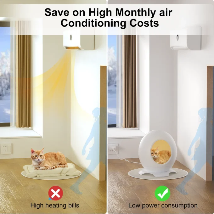 Modern Round Self-Warming Pet Bed for Cats & Small Dogs