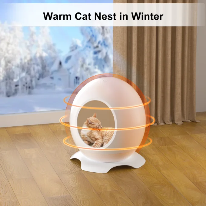 Modern Round Self-Warming Pet Bed for Cats & Small Dogs