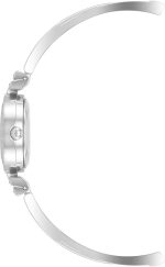 omen's Premium Crystal Accented Bangle Watch and Bracelet Set Black Silver - Image 3