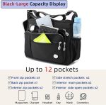 Women Shoulder Handbag Roomy Multiple Pockets Bag - Image 3