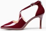 Women Stilettos Party Dress Shoes Pointed Toe Crossed Strap - Image 3