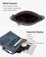 Crossbody Bag, Adjustable Strap Shoulder Bag with Tassel Blue Gray - Image 3