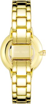 Women's Crystal Accented Bracelet Watch Gold - Image 3