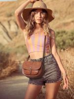 Crossbody Bags for Women,Small Saddle Purse and Boho Vegan Leather - Image 3