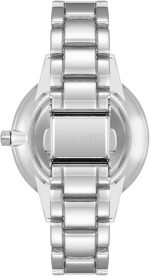 Women’s Crystal Accented Bracelet Watch  Silver Floral - Image 3