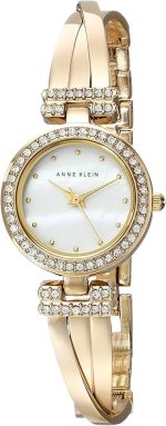 Women's Premium Crystal Accented Bangle Watch and Bracelet Set Gold - Image 3
