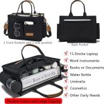 Tote Bag for Women With Compartments Large Canvas Purse Crossbody Bags - Image 3
