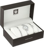 Women's Premium Crystal Accented Bangle Watch and Bracelet Set Silver - Image 2