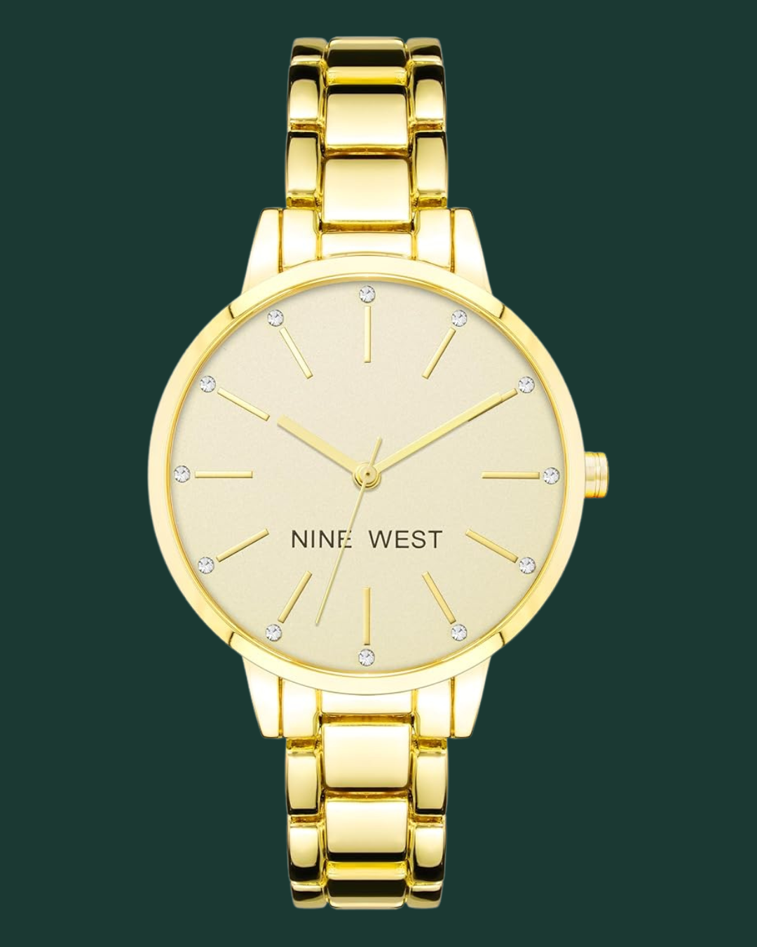 Brown Minimalist Bag Cleaning Instagram Post (46) Women's Crystal Accented Bracelet Watch Gold - Image 1