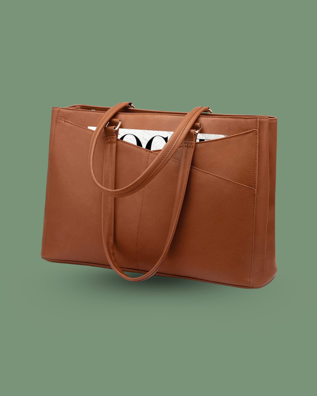 Brown Minimalist Bag Cleaning Instagram Post (5) Women’s Laptop Tote Bag 15.6" – Waterproof Business Work Briefcase, Brown - Image 1