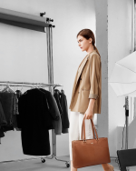 Women’s Laptop Tote Bag 15.6" – Waterproof Business Work Briefcase, Brown - Image 3