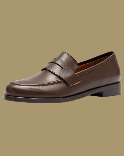 Women’s Classic Flat Leather Penny Loafer Brown