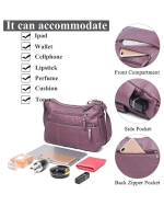 Volganik Rock Women’s Soft PU Leather Crossbody Bag – Taro (11.8") - Image 3