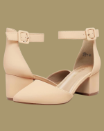 DREAM PAIRS ANNEE Pointed Toe Low Chunky Heel Pumps - Image 2