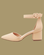 DREAM PAIRS ANNEE Pointed Toe Low Chunky Heel Pumps - Image 4