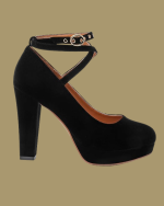 Vintage Women’s Chunky High Heel Dress Shoes Black - Image 2