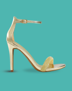 Women’s High-Heel Floral Ankle Strap Stiletto Sandals-Gold - Image 3