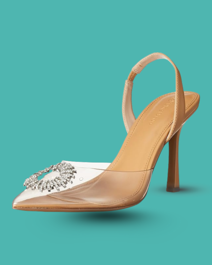 The Drop Women’s Klara Clean Pointed Toe Heels Clear