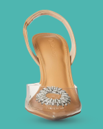 The Drop Women’s Klara Clean Pointed Toe Heels Clear - Image 3