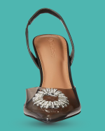 The Drop Women’s Klara Clean Pointed Toe Heels-Clear Black - Image 3