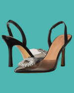 The Drop Women’s Klara Clean Pointed Toe Heels-Clear Black - Image 2