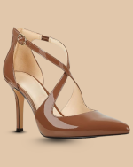 Women’s Pointed Toe High Heel Pumps with Crossed Straps