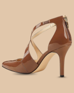 Women’s Pointed Toe High Heel Pumps with Crossed Straps - Image 2
