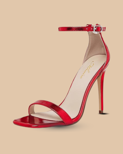 Stylish Square Open Toe Ankle Strap Stiletto Heels for Women